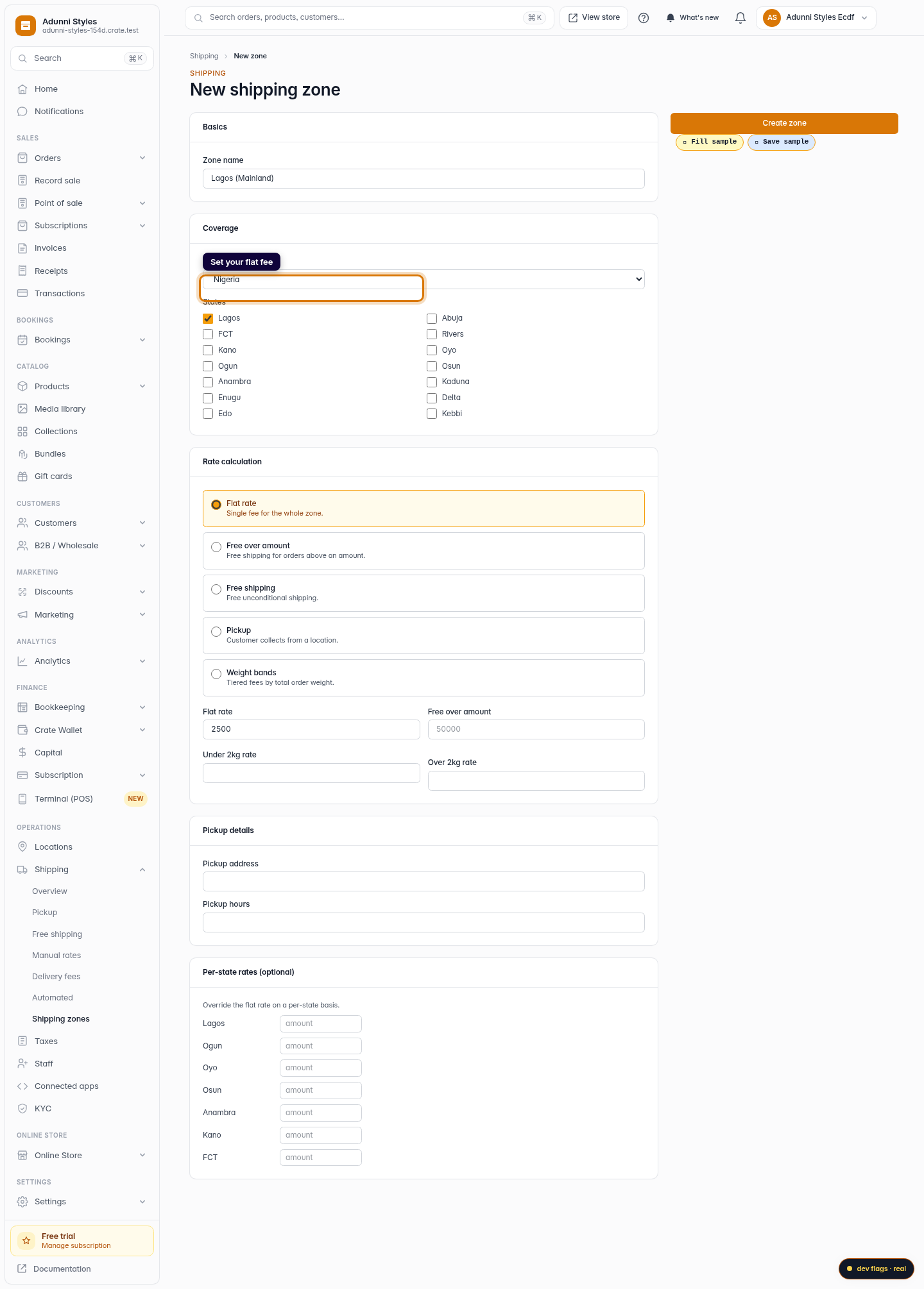 Add a manual shipping price: step 5 (web)