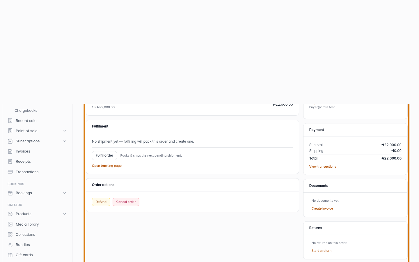 Order history and timeline: step 3 (web)
