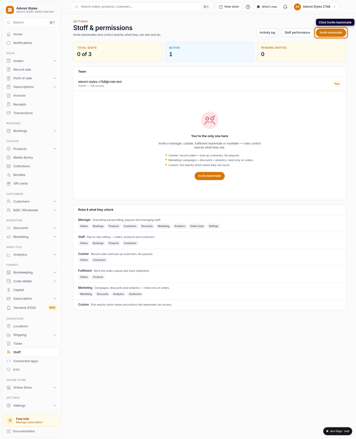Add a staff member: step 2 (web)