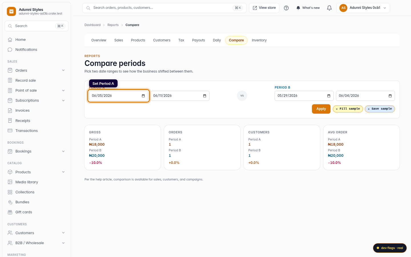 How To compare Analytics For Two Different Periods: step 3 (web)