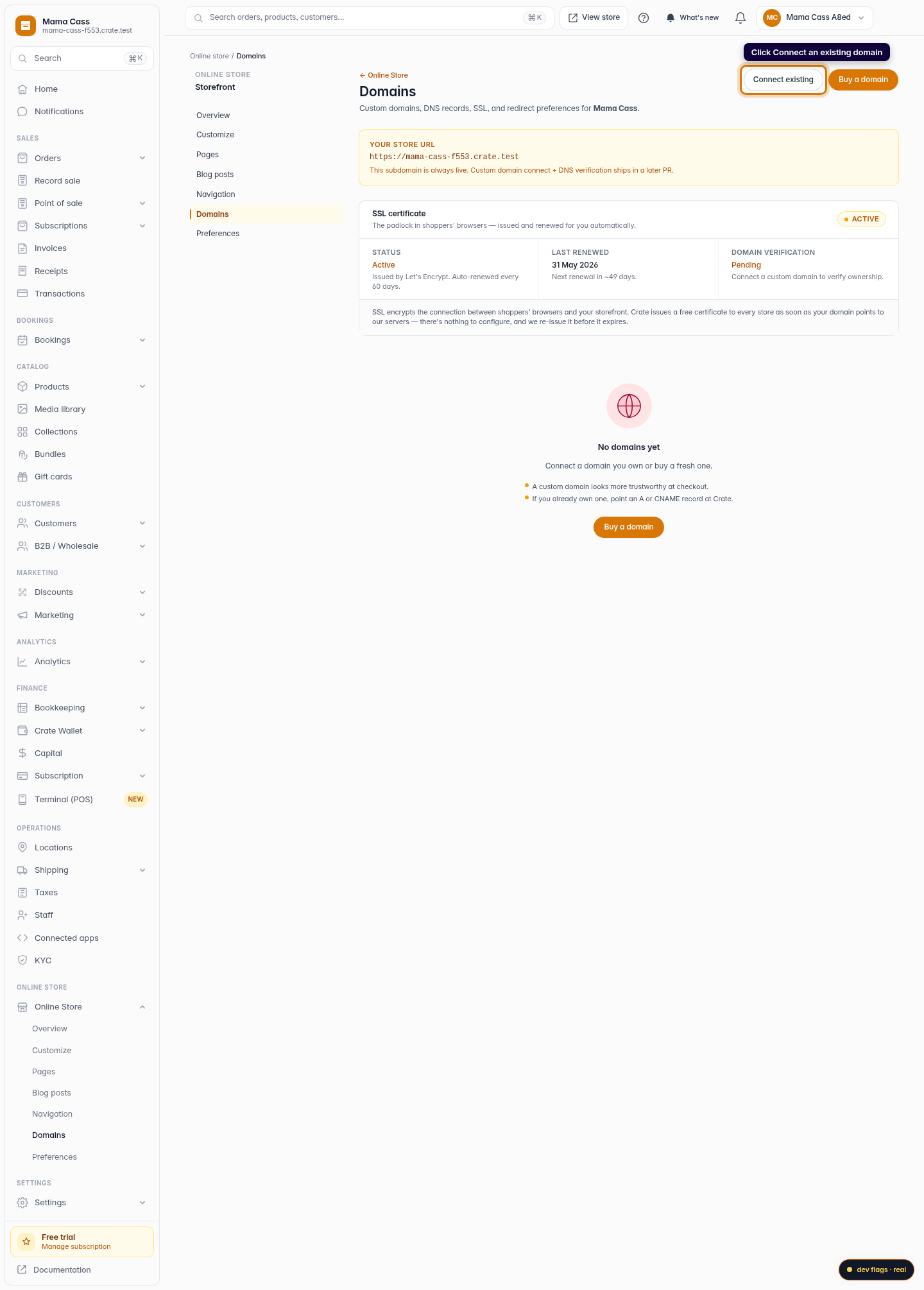 Connect a domain you already own: step 2 (web)