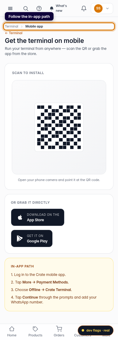 Get your Terminal on mobile: step 4 (mobile)
