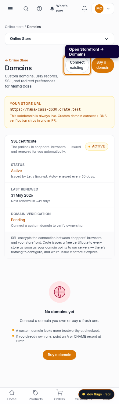 Integrate a domain you already own: step 1 (mobile)