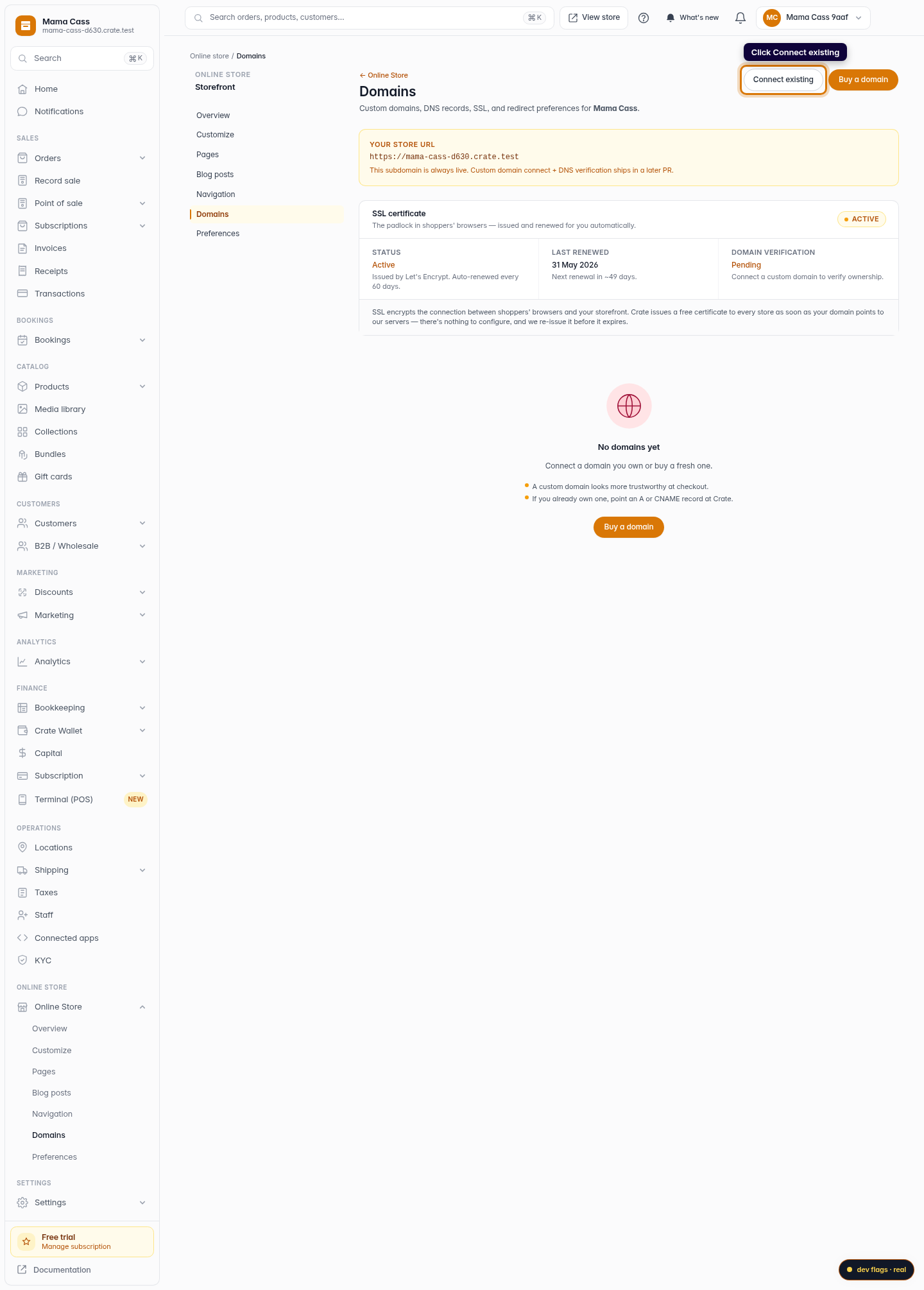 Integrate a domain you already own: step 2 (web)