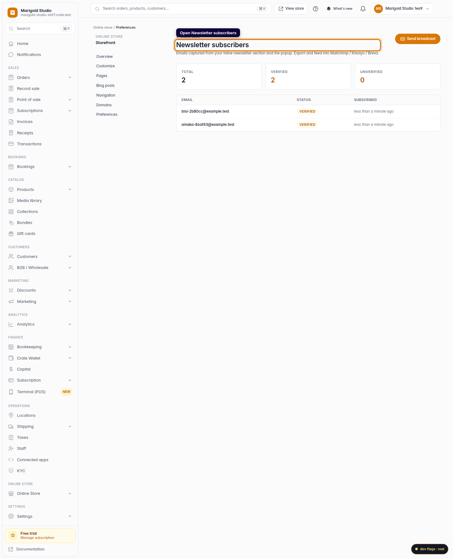 Email your newsletter subscribers: step 1 (web)