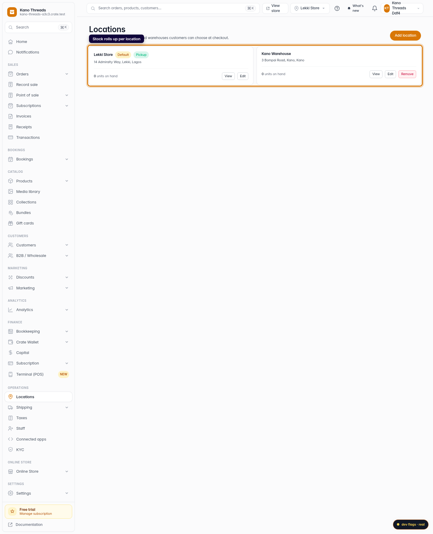 Work across multiple locations: step 2 (web)