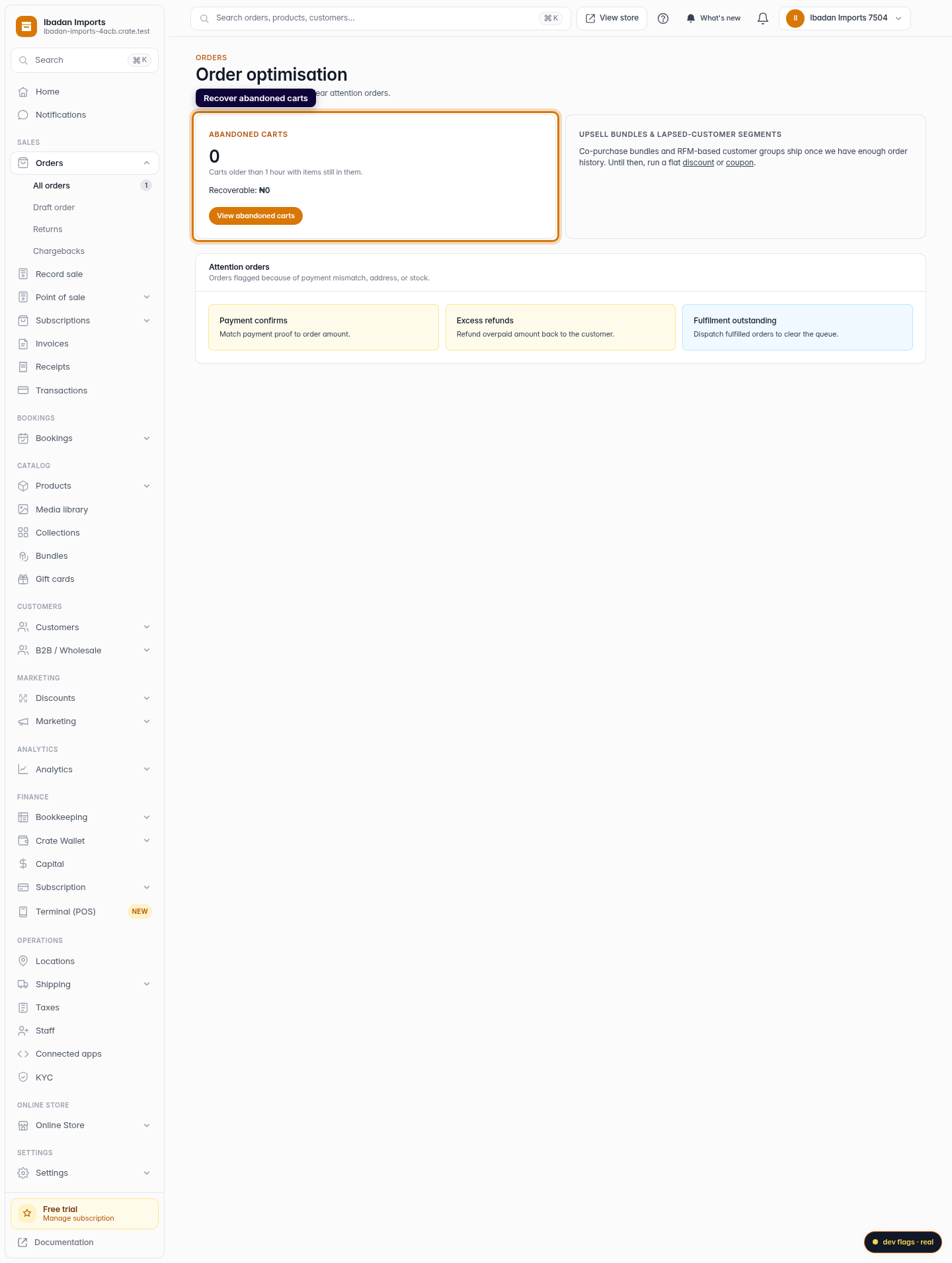 Order optimisation and edit history: step 2 (web)