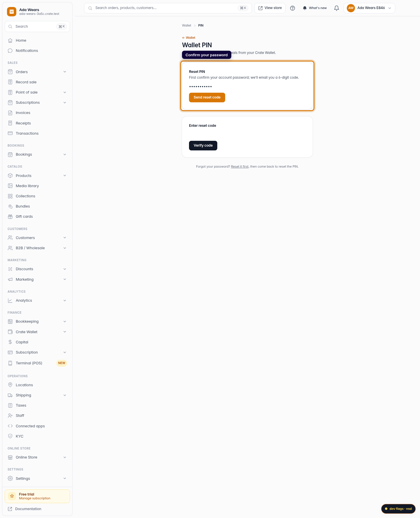 Reset your Wallet PIN: step 2 (web)